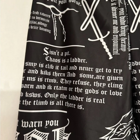 Game of Thrones Littlefinger Lord Baelish Quotes Leggings Black White One Size - Picture 2 of 11